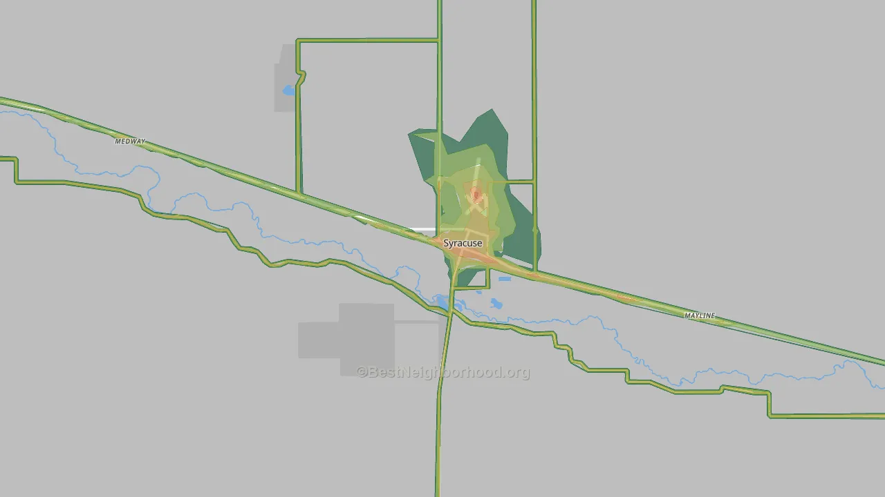Hamilton County, KS Map of Noise Levels in Hamilton County