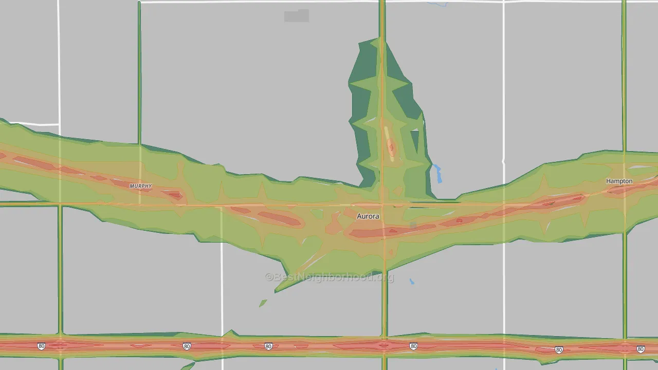 Hamilton County, NE Map of Noise Levels in Hamilton County