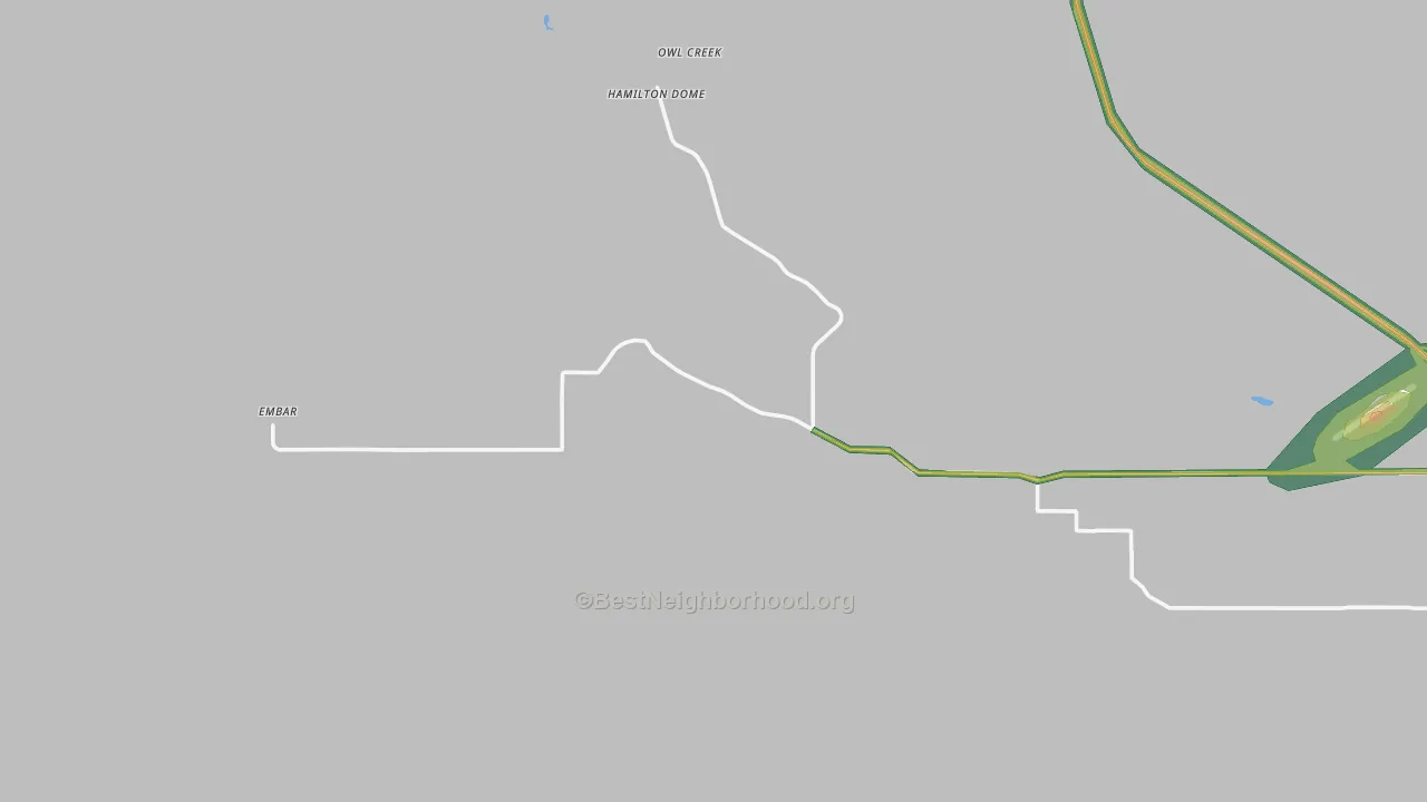 Hamilton Dome, WY Map of Noise Levels in Hamilton Dome