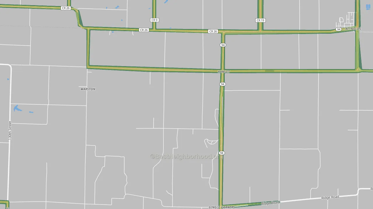 Hamlet, IL Map of Noise Levels in Hamlet