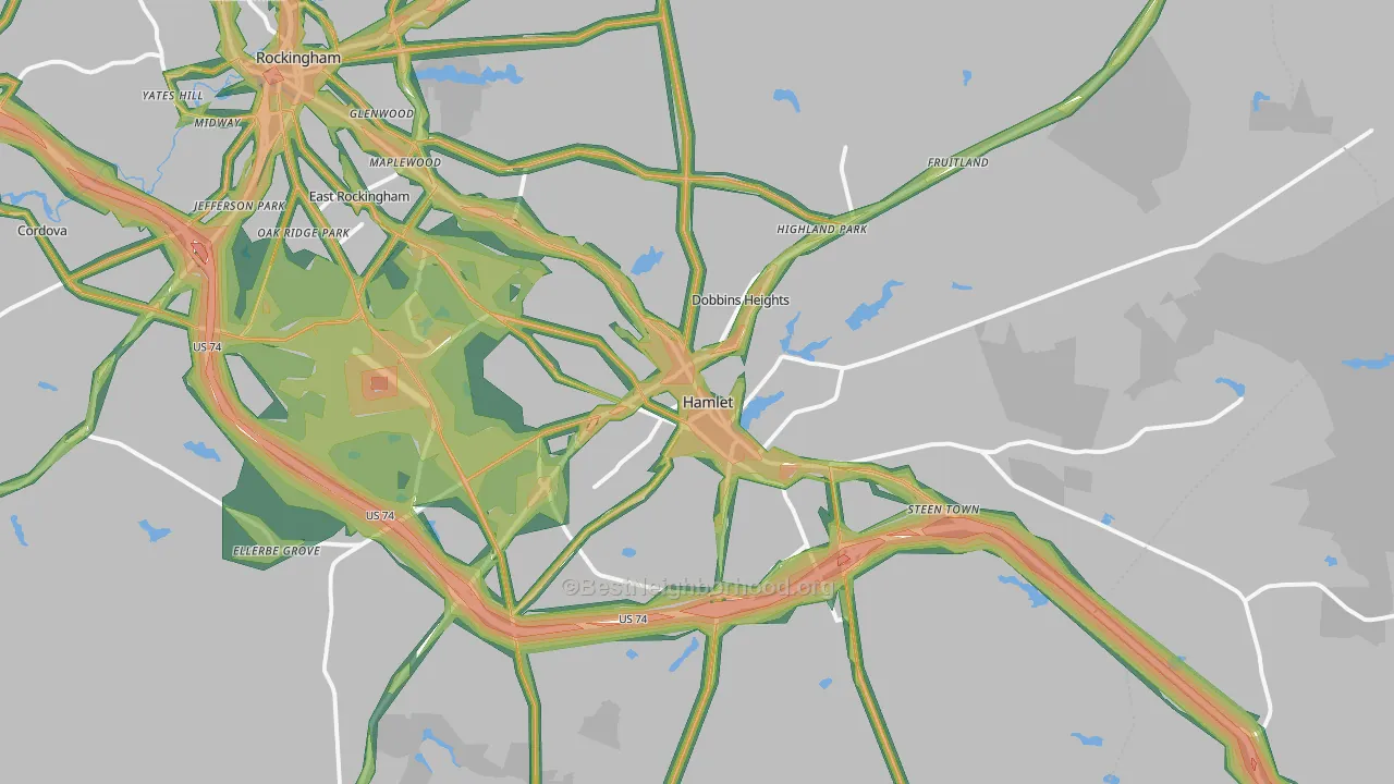 Hamlet, NC Map of Noise Levels in Hamlet
