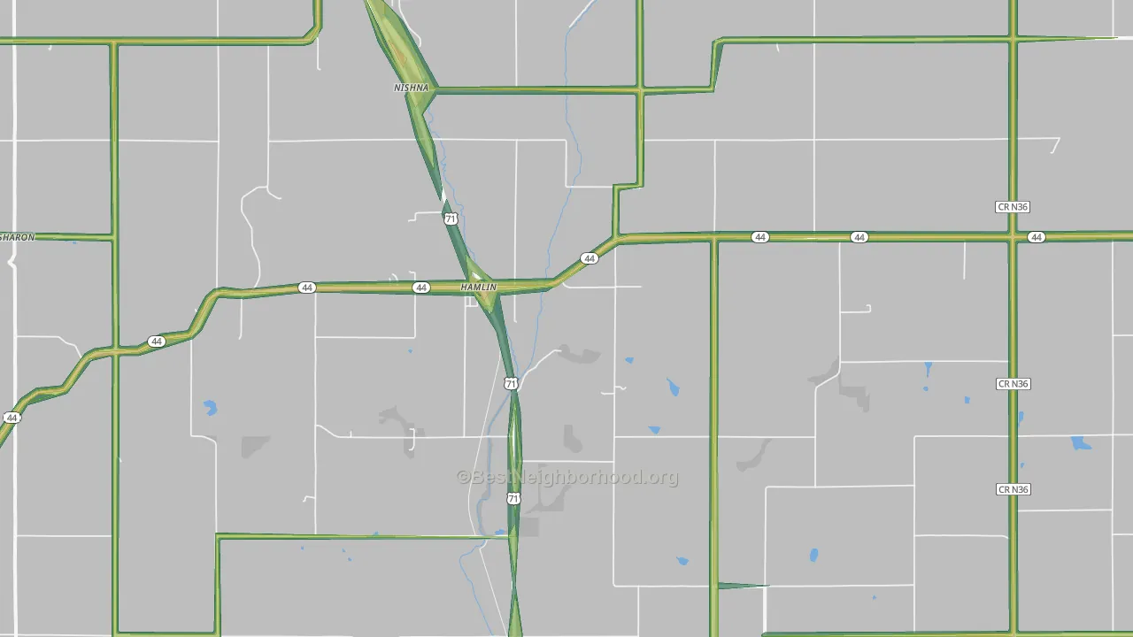 Hamlin, IA Map of Noise Levels in Hamlin