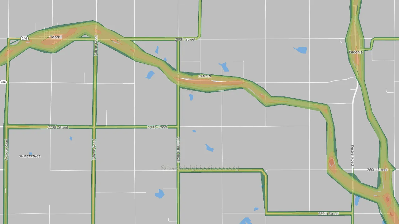 Hamlin, KS Map of Noise Levels in Hamlin
