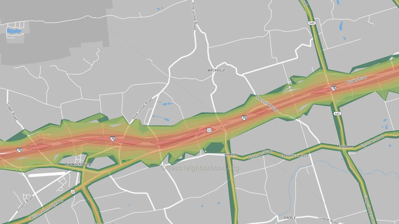Hamlin, PA Map of Noise Levels in Hamlin
