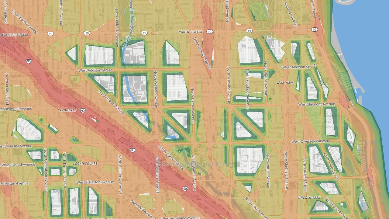Hamlin Park, Chicago, IL Map of Noise Levels in Hamlin Park