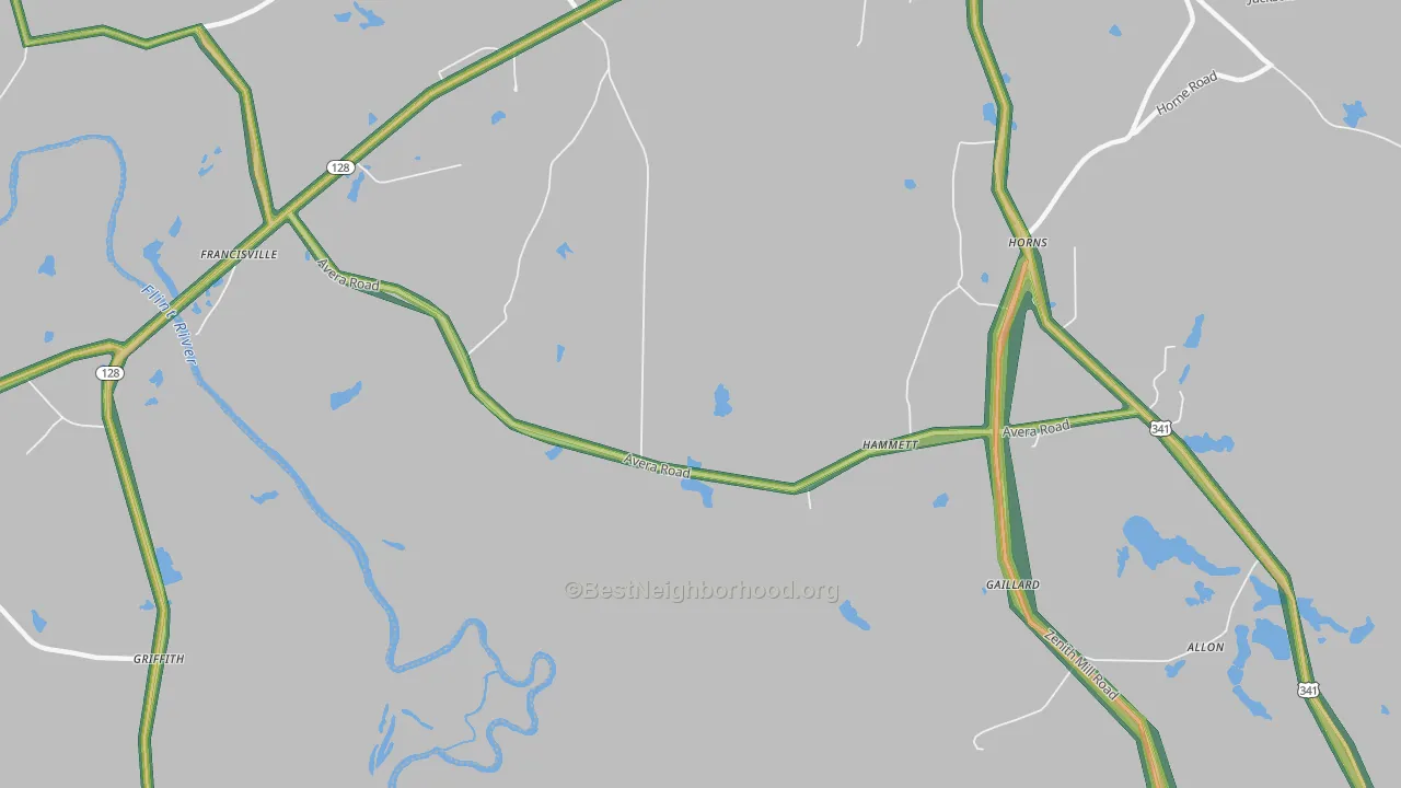 Hammett, GA Map of Noise Levels in Hammett