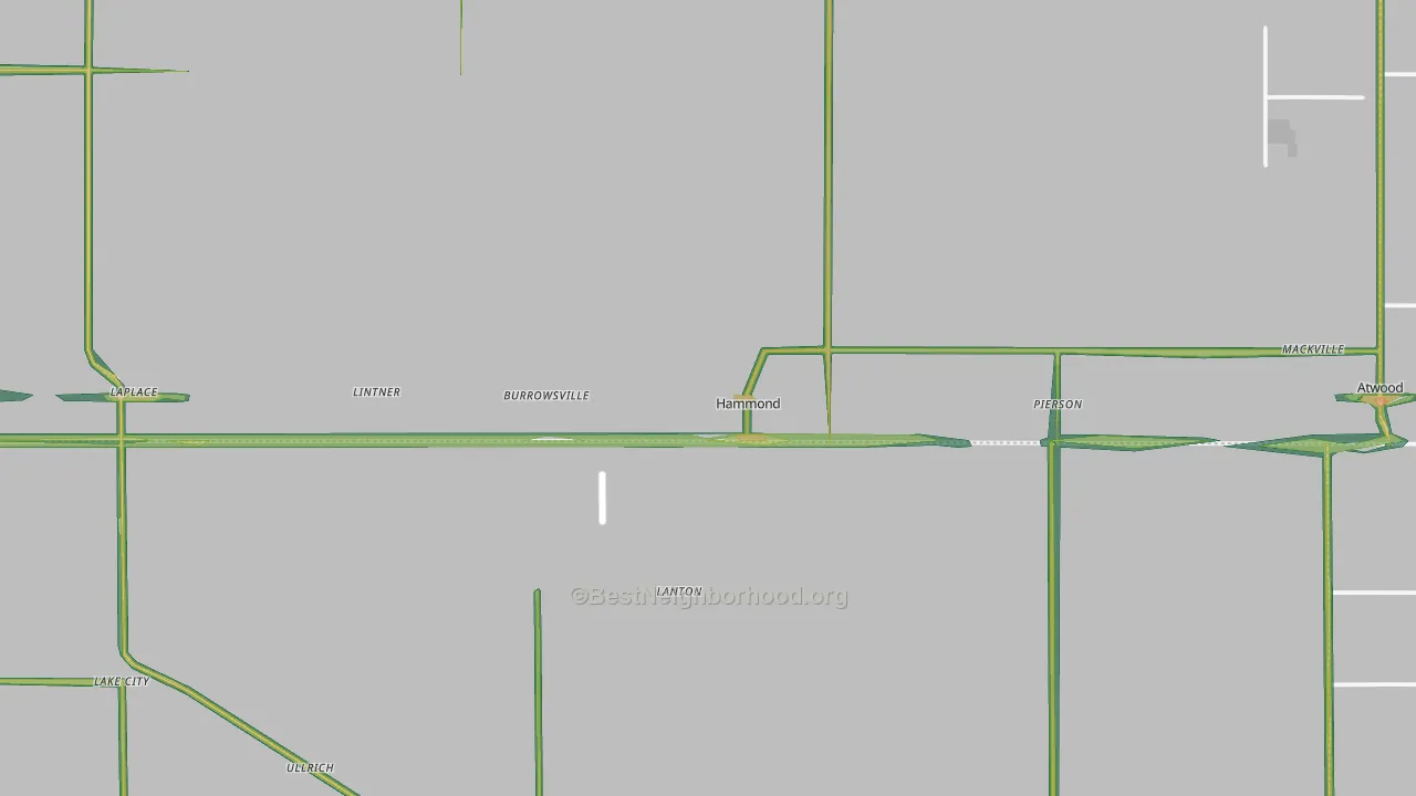 Hammond, IL Map of Noise Levels in Hammond