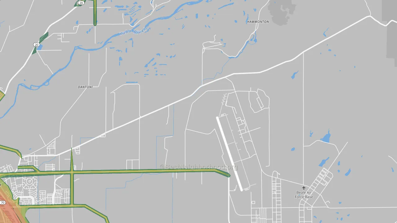 Hammonton, CA Map of Noise Levels in Hammonton