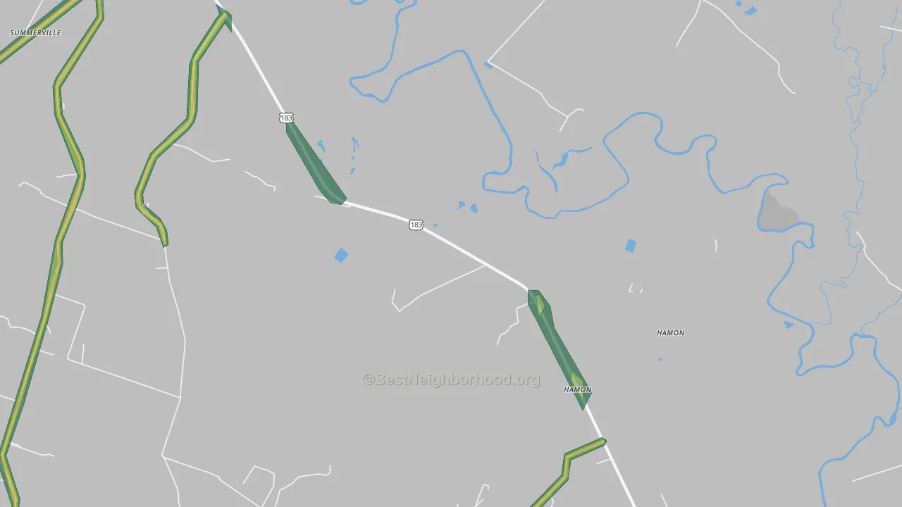 Hamon, TX Map of Noise Levels in Hamon