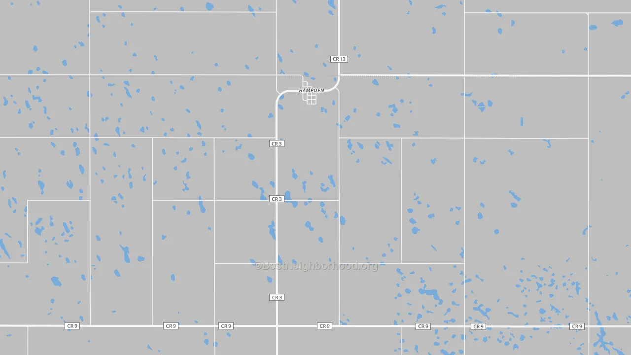 Hampden, ND Map of Noise Levels in Hampden