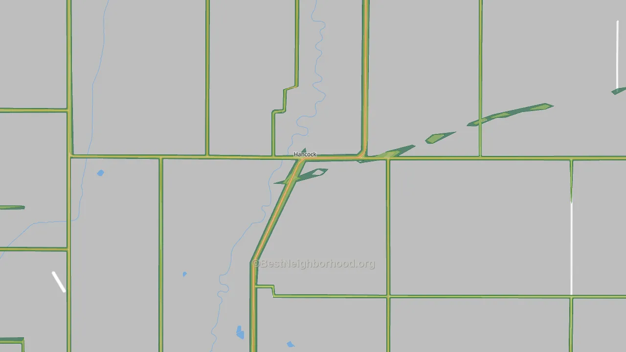 Hancock, IA Map of Noise Levels in Hancock
