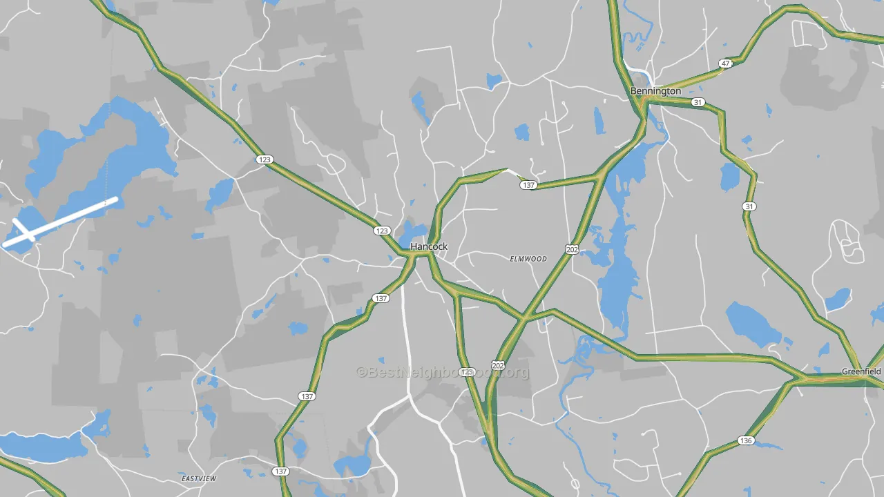 Hancock, NH Map of Noise Levels in Hancock