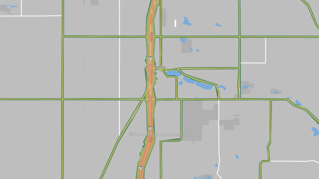 Hancock, WI Map of Noise Levels in Hancock