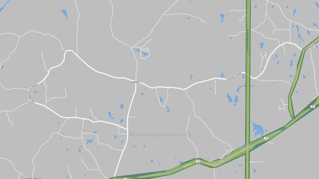 Handy, GA Map of Noise Levels in Handy