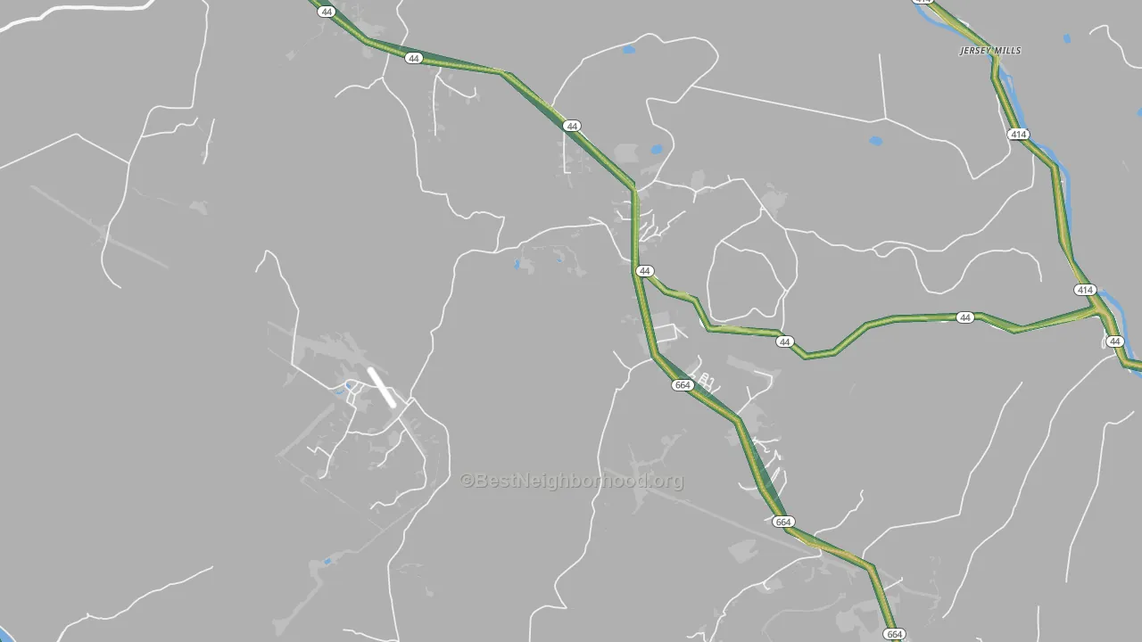 Haneyville, PA Map of Noise Levels in Haneyville