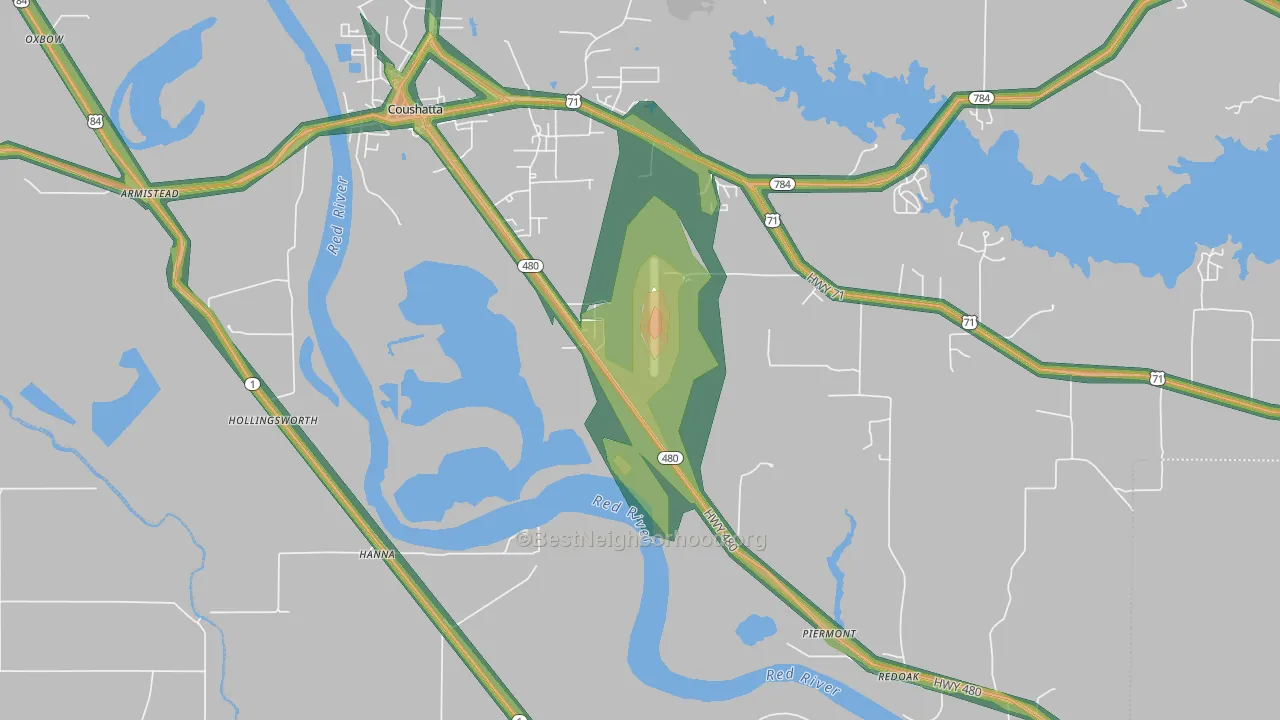 Hanna, LA Map of Noise Levels in Hanna