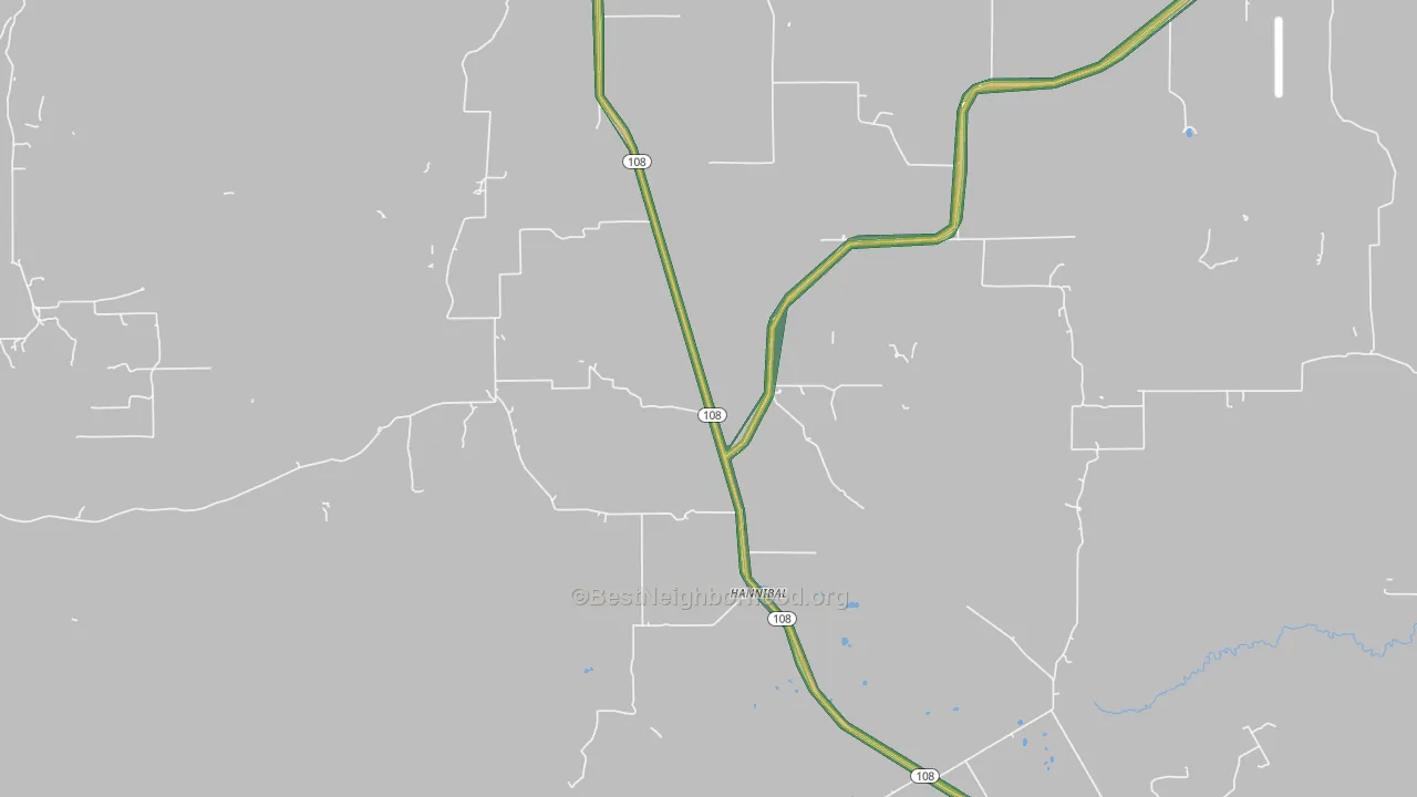 Hannibal, TX Map of Noise Levels in Hannibal