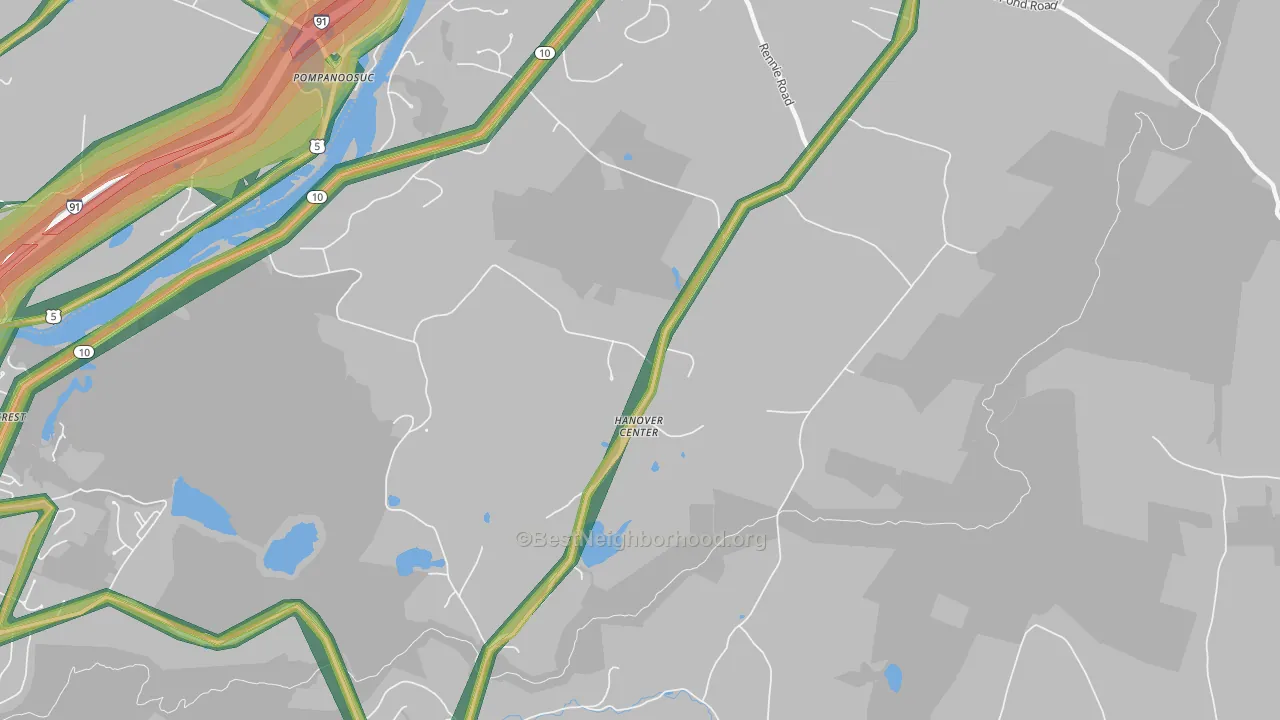 Hanover Center, NH Map of Noise Levels in Hanover Center