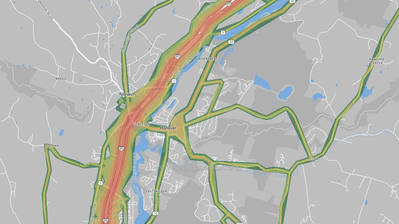 Hanover, NH Map of Noise Levels in Hanover