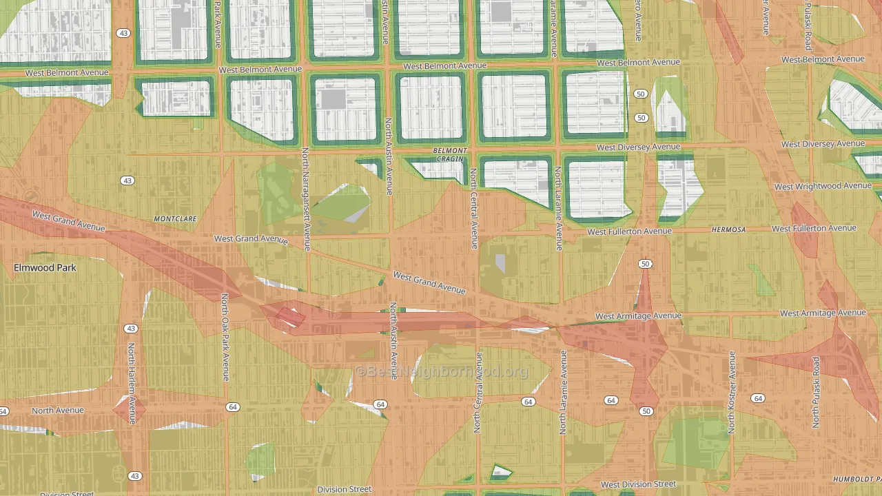 Hanson Park, Chicago, IL Map of Noise Levels in Hanson Park