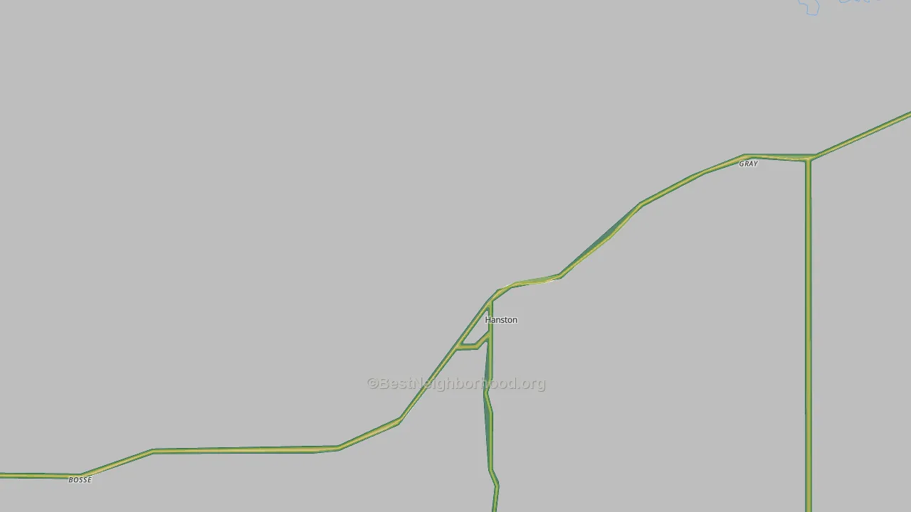 Hanston, KS Map of Noise Levels in Hanston