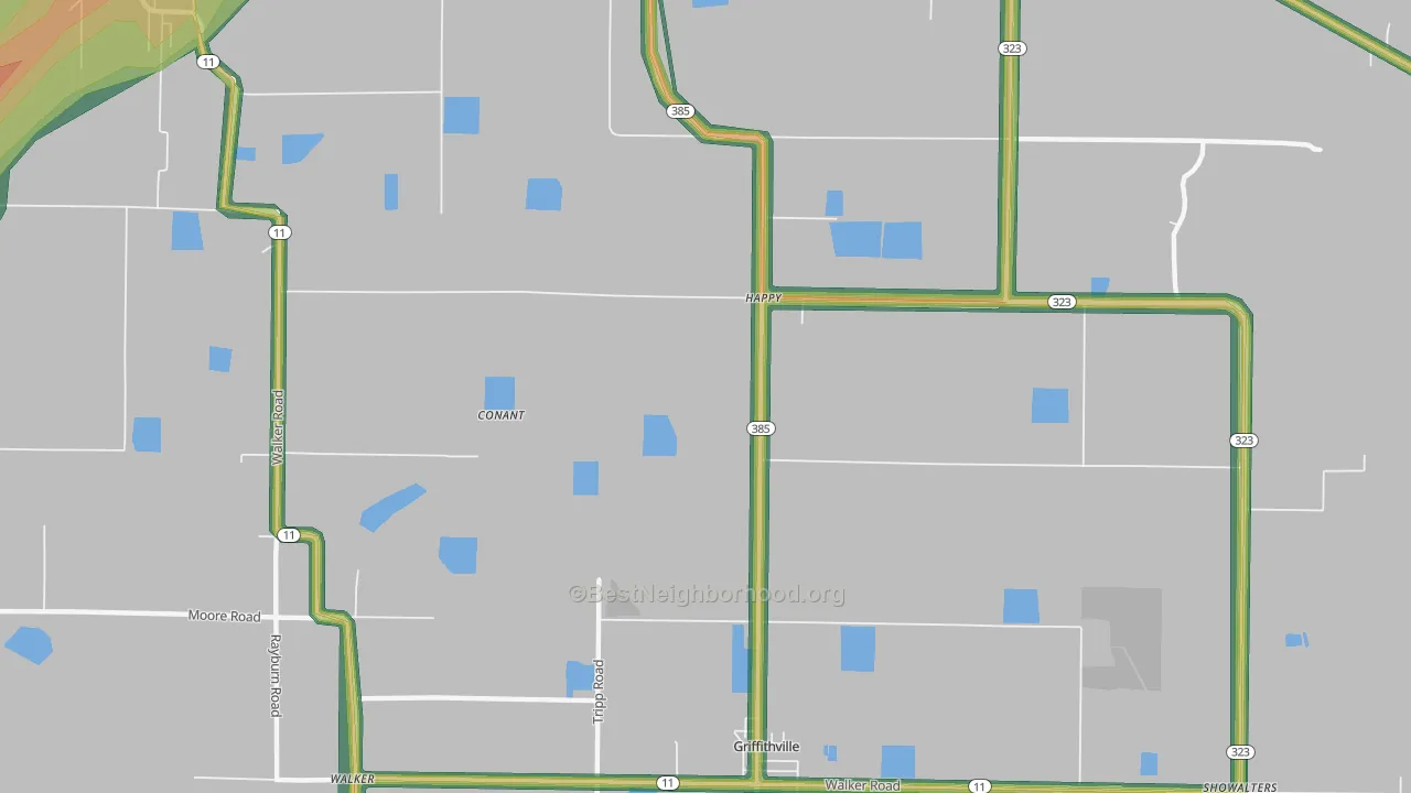 Happy, AR Map of Noise Levels in Happy