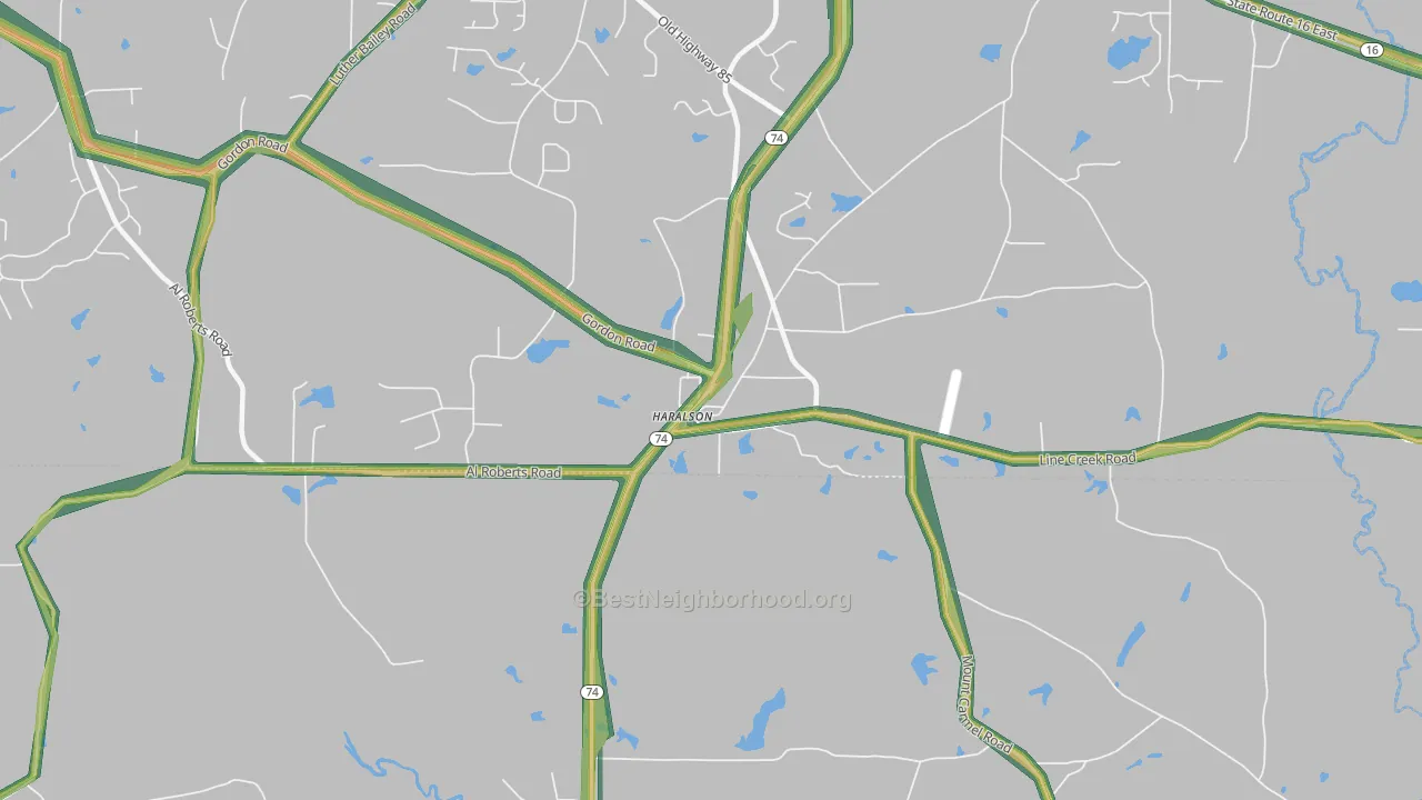 Haralson, GA Map of Noise Levels in Haralson