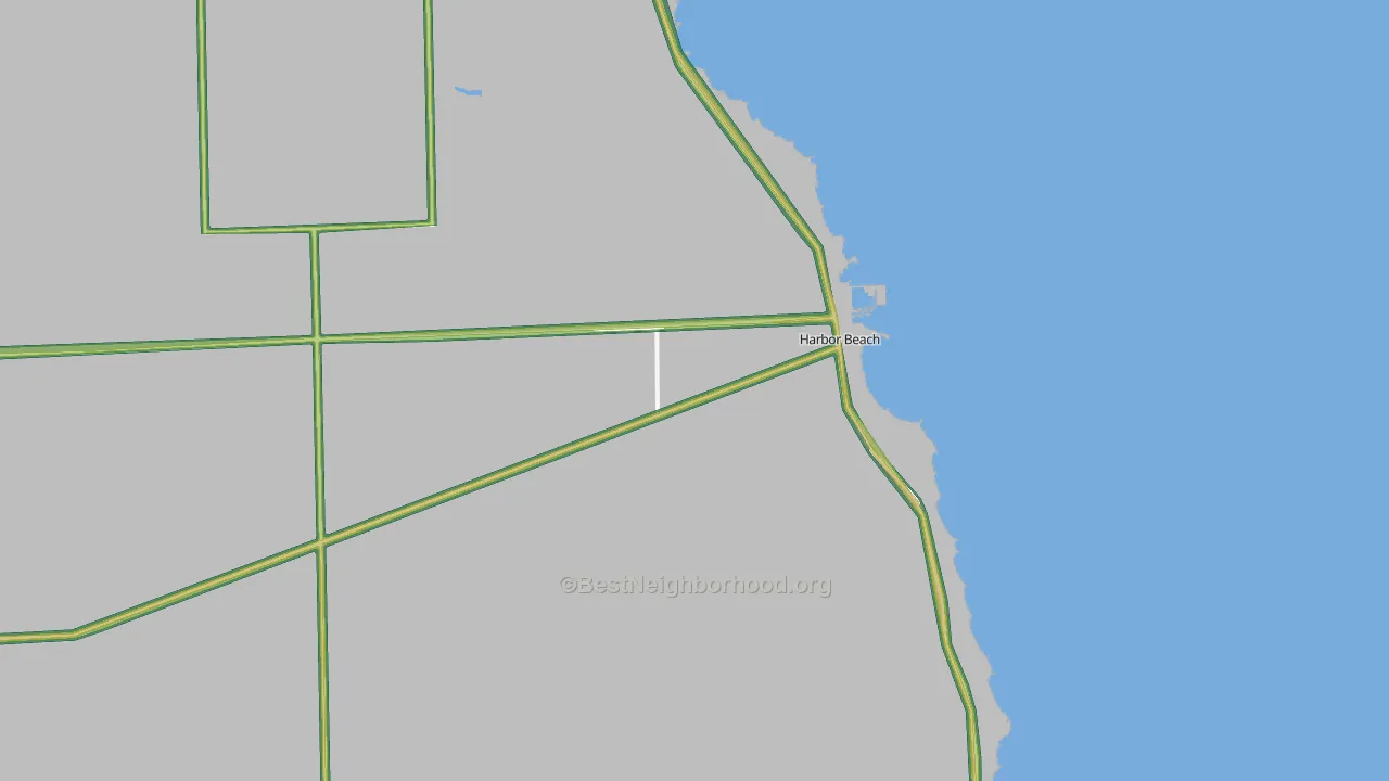 Harbor Beach, MI Map of Noise Levels in Harbor Beach