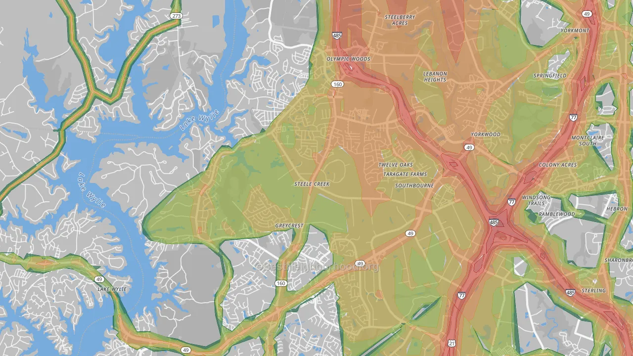 Harbor House, Charlotte, NC Map of Noise Levels in Harbor House