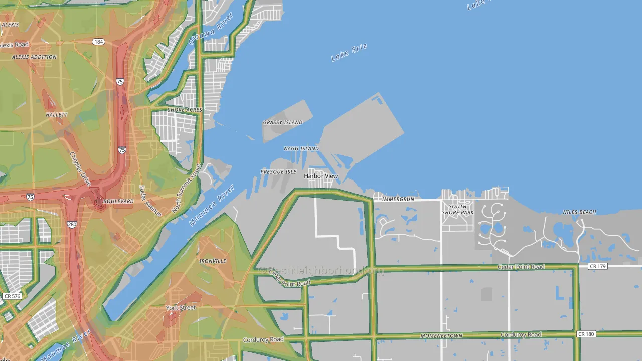 Harbor View, OH Map of Noise Levels in Harbor View