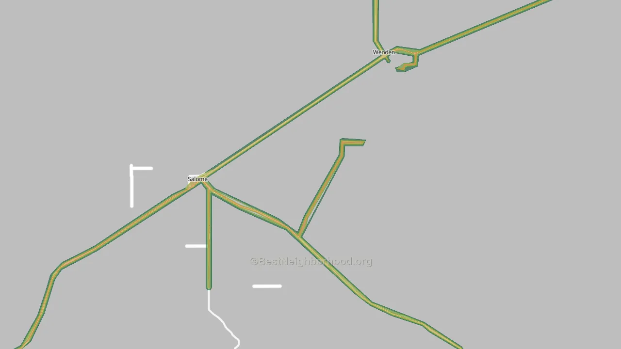 Harcuvar, AZ Map of Noise Levels in Harcuvar