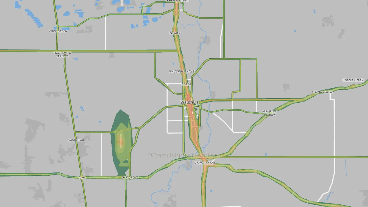Hardee County, FL Map of Noise Levels in Hardee County