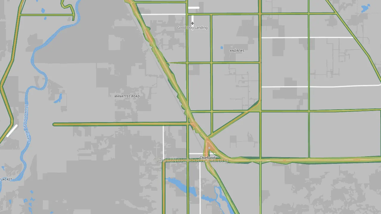 Hardeetown, FL Map of Noise Levels in Hardeetown