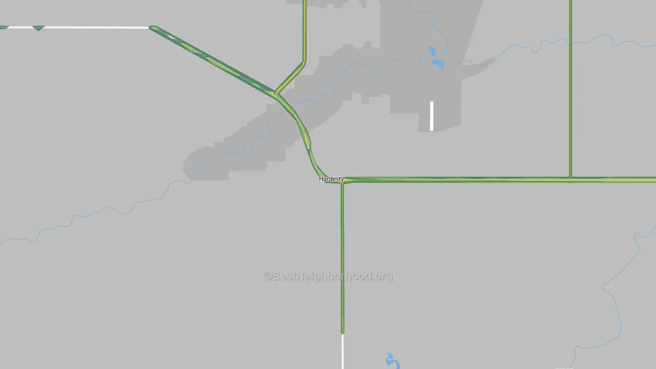 Hardesty, OK Map of Noise Levels in Hardesty