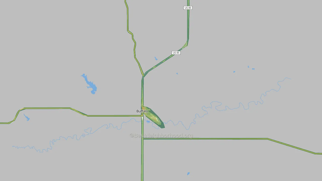 Harding County, SD Map of Noise Levels in Harding County