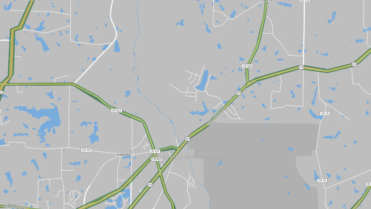 Harding, GA Map of Noise Levels in Harding