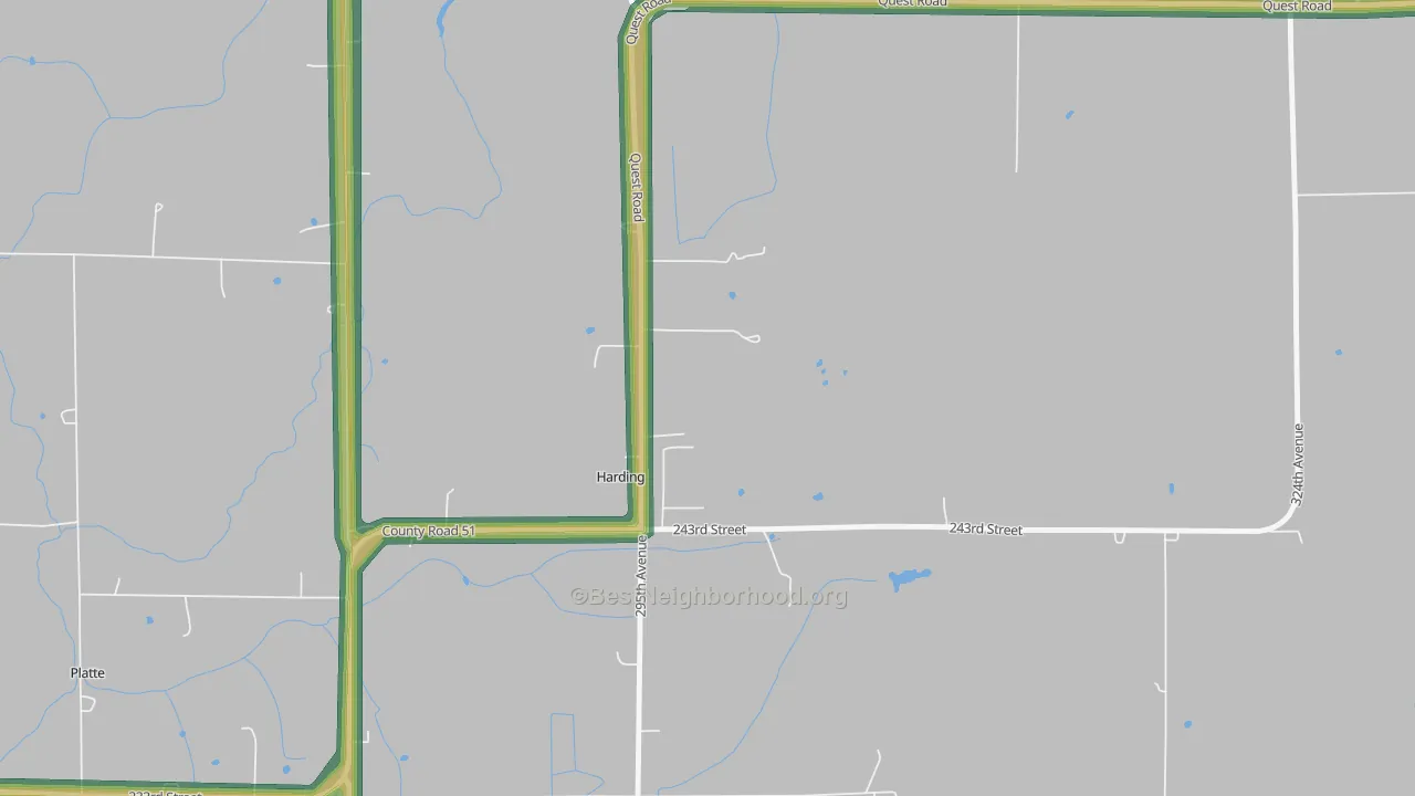 Harding, MN Map of Noise Levels in Harding