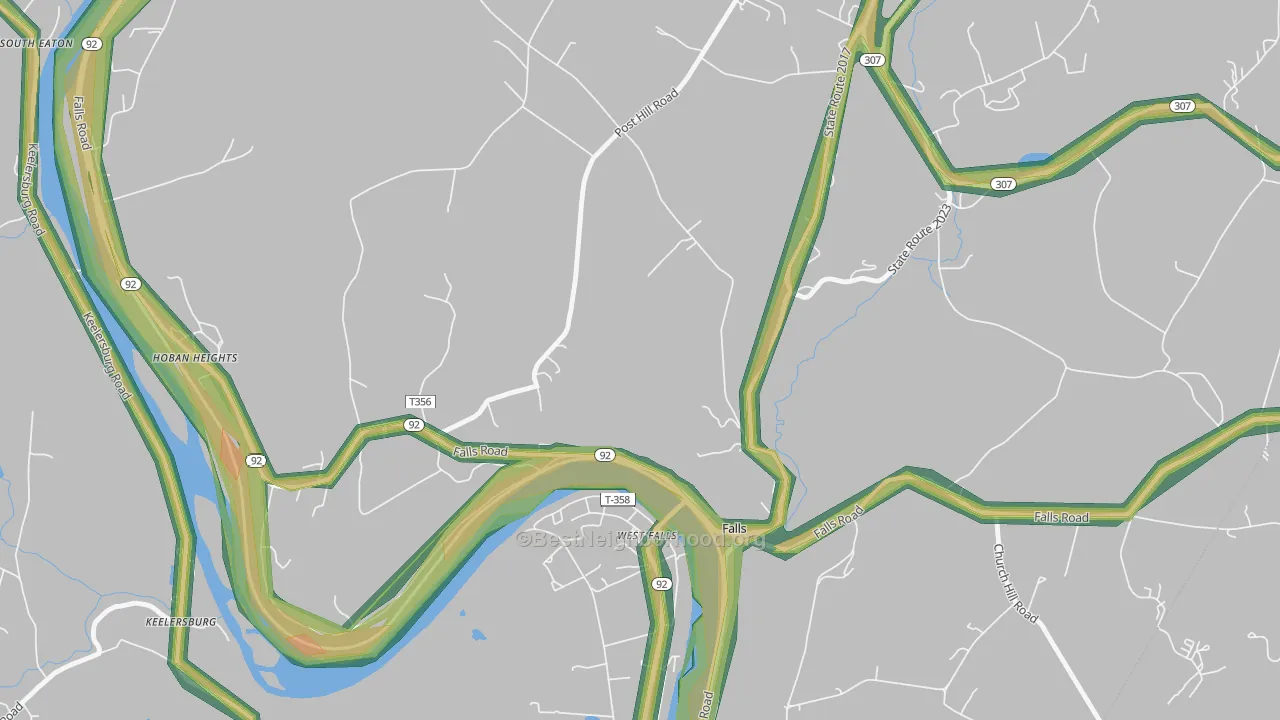 Harding, PA Map of Noise Levels in Harding