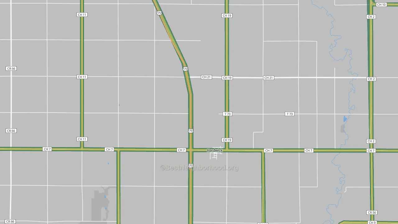 Hardwick, MN Map of Noise Levels in Hardwick