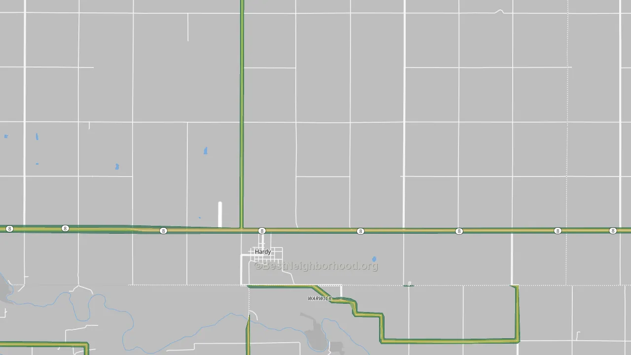 Hardy, NE Map of Noise Levels in Hardy