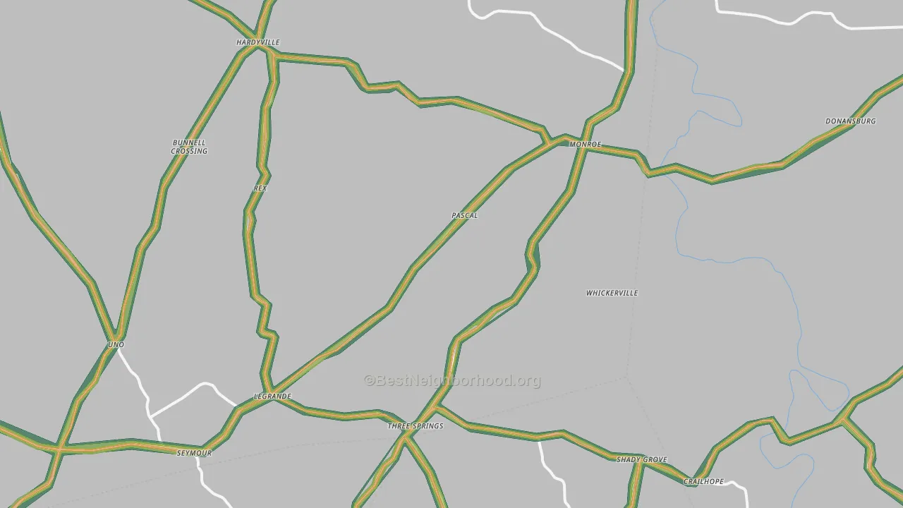 Hardyville, KY Map of Noise Levels in Hardyville