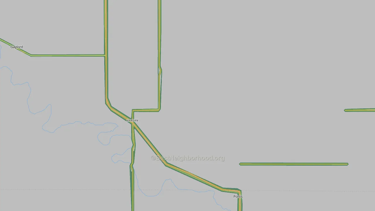 Harlan, KS Map of Noise Levels in Harlan