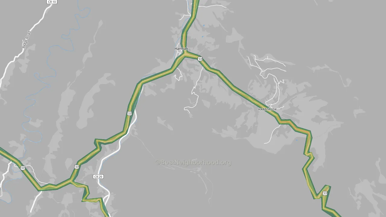 Harman, WV Map of Noise Levels in Harman