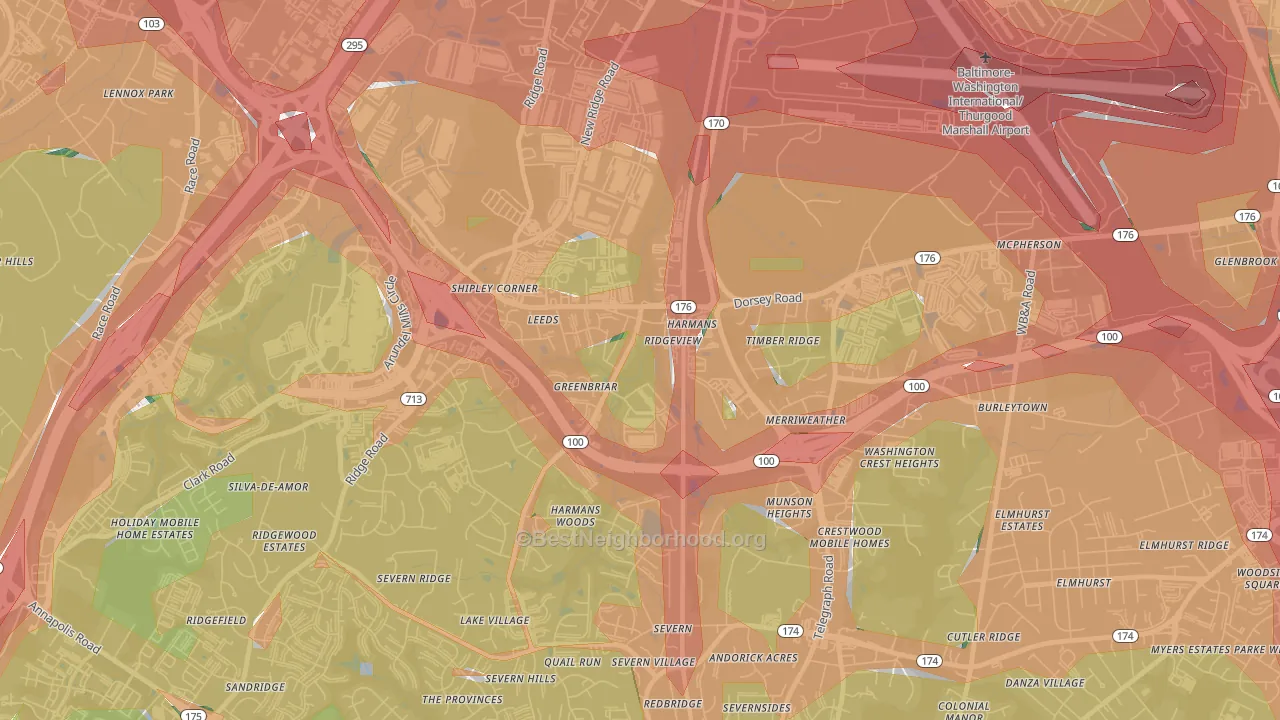 Harmans, MD Map of Noise Levels in Harmans