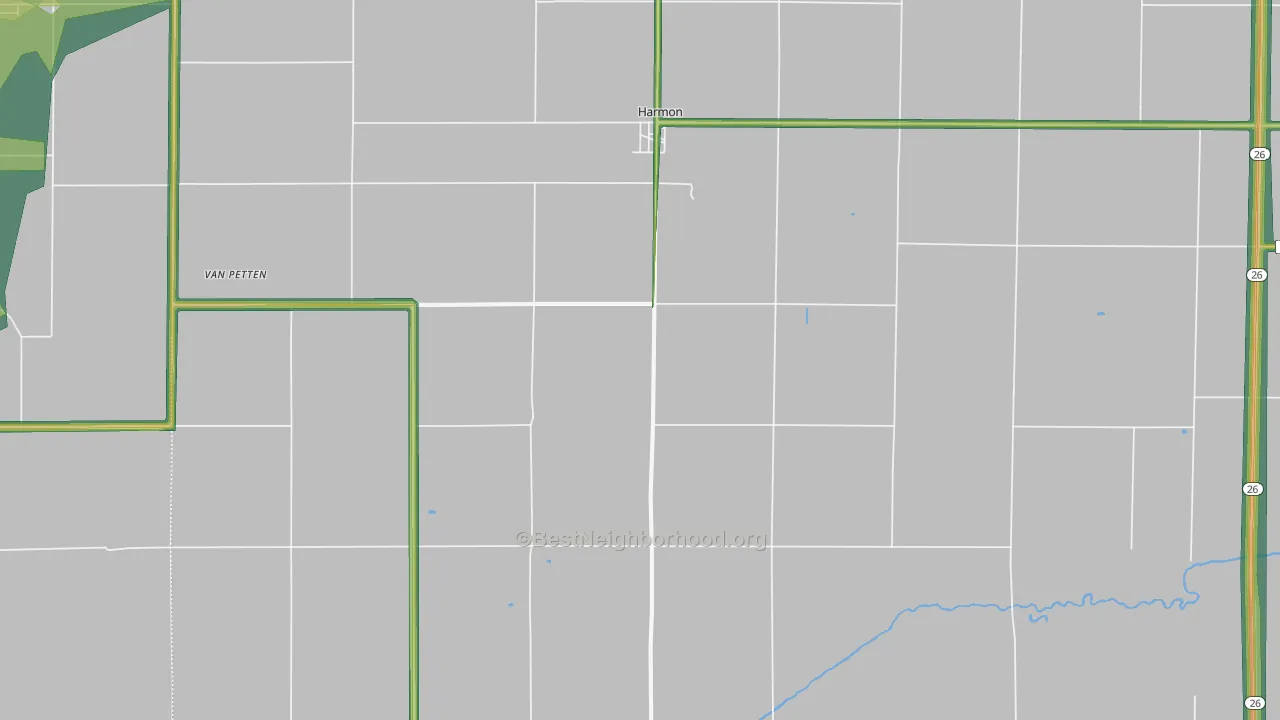 Harmon, IL Map of Noise Levels in Harmon