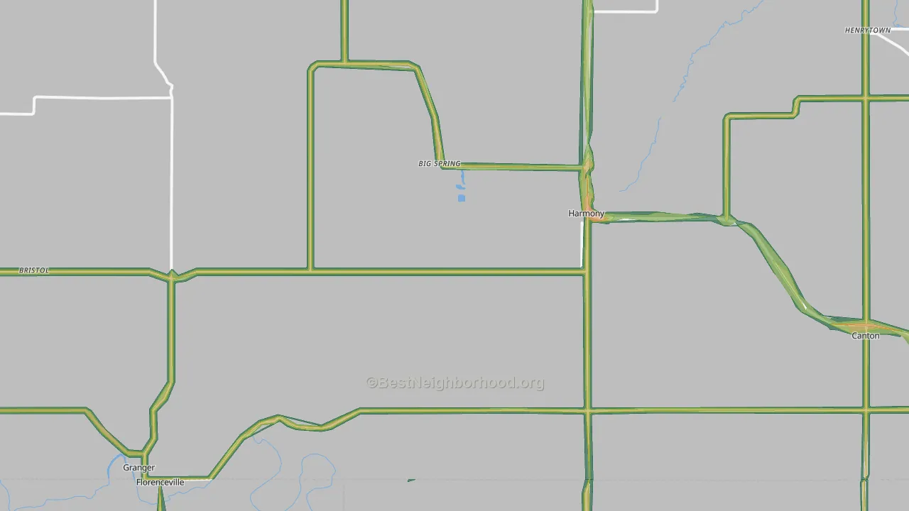 Harmony, MN Map of Noise Levels in Harmony