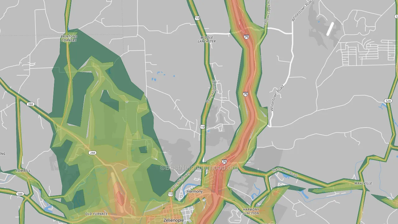 Harmony, PA Map of Noise Levels in Harmony