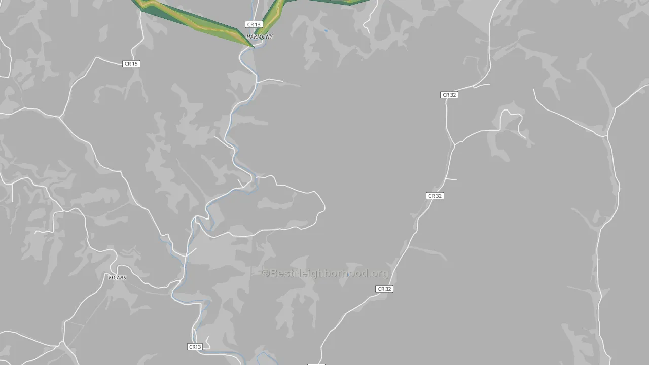 Harmony, WV Map of Noise Levels in Harmony
