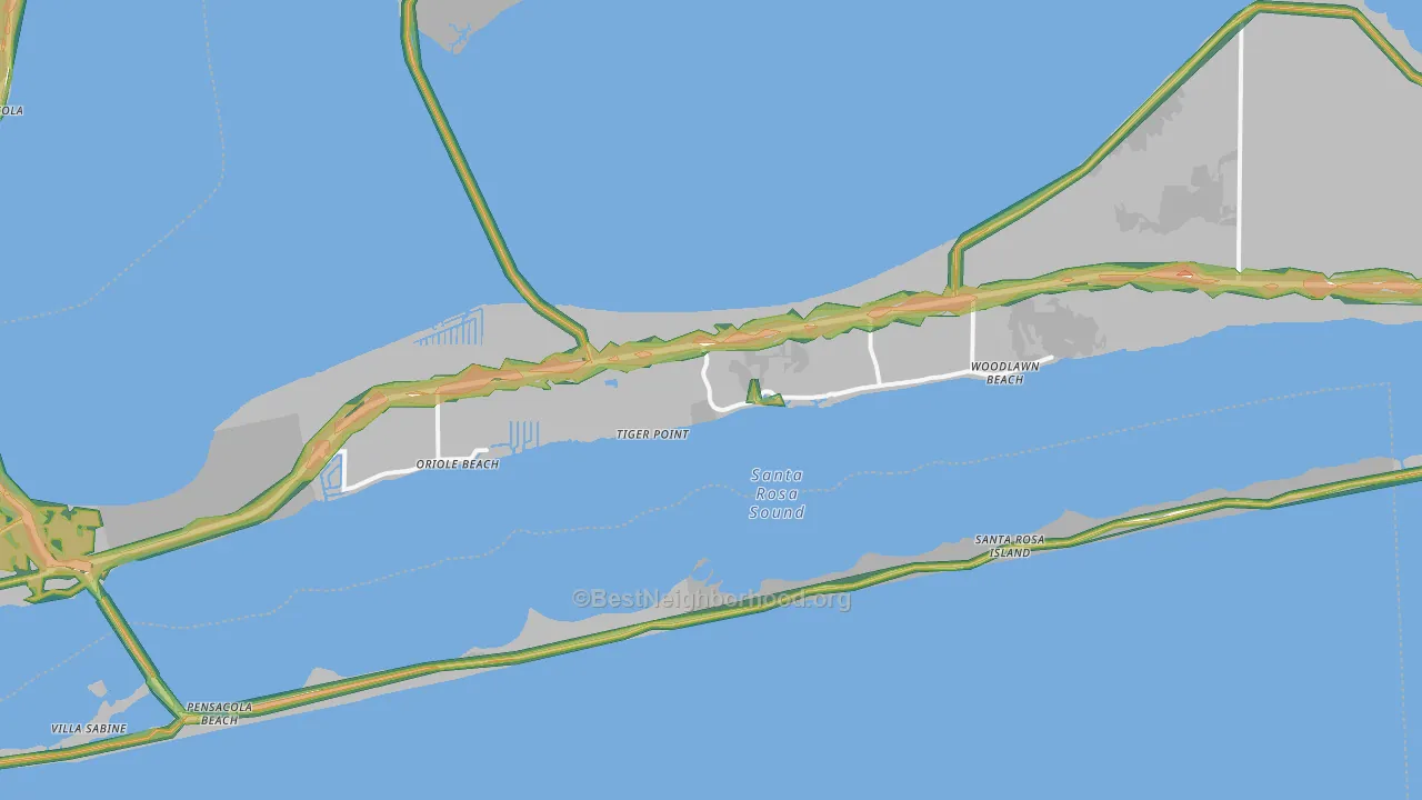 Harold, FL Map of Noise Levels in Harold