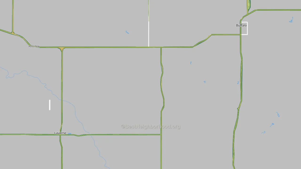 Harper County, OK Map of Noise Levels in Harper County